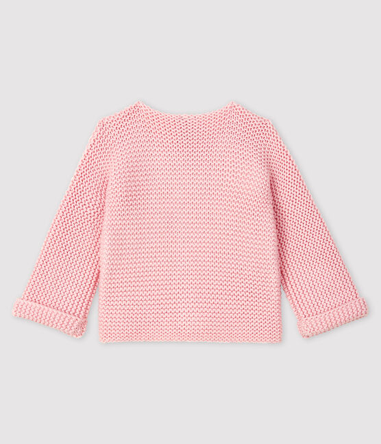 Cardigan laine et coton bébé fille rose MINOIS