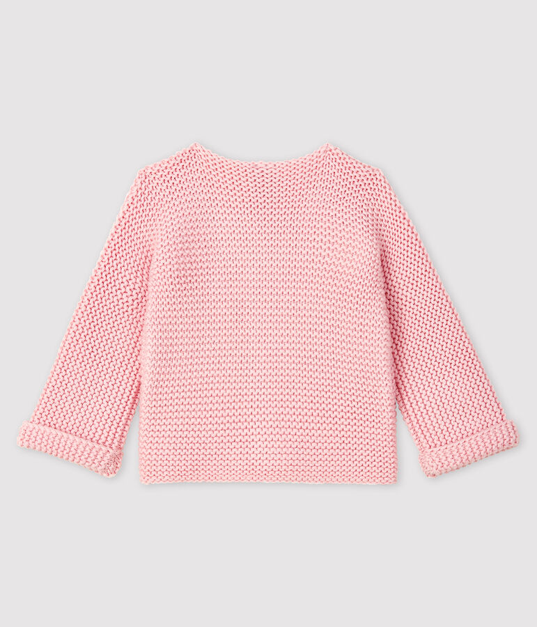 Cardigan laine et coton b&eacute;b&eacute; fille rose