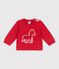 Pull bébé en tricot laine et coton à motif cheval rouge TERKUIT/ AVALANCHE
