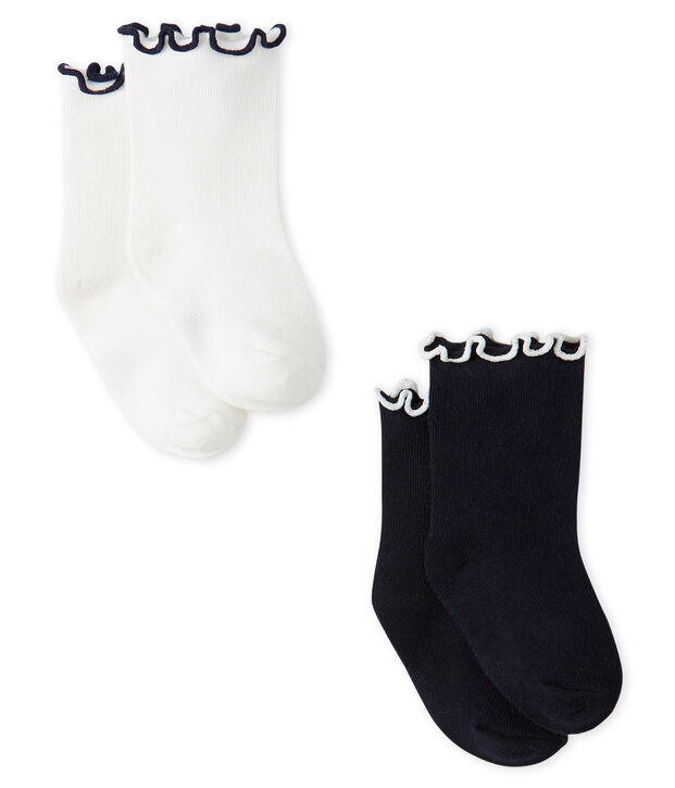 Lot de 2 paires de chaussettes mi-basses b&eacute;b&eacute; fille multicouleur