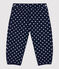 Pantalon en molleton bébé. bleu SMOKING/blanc MARSHMALLOW