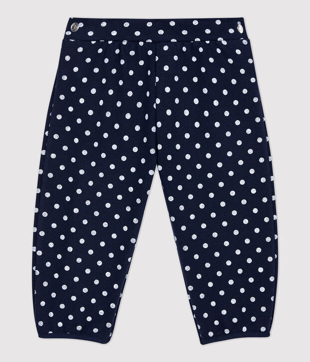 Pantalon en molleton b&eacute;b&eacute;. bleu/blanc