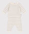 Ensemble bébé deux pièces en tricot laine et coton blanc MARSHMALLOW/ MONTELIMAR