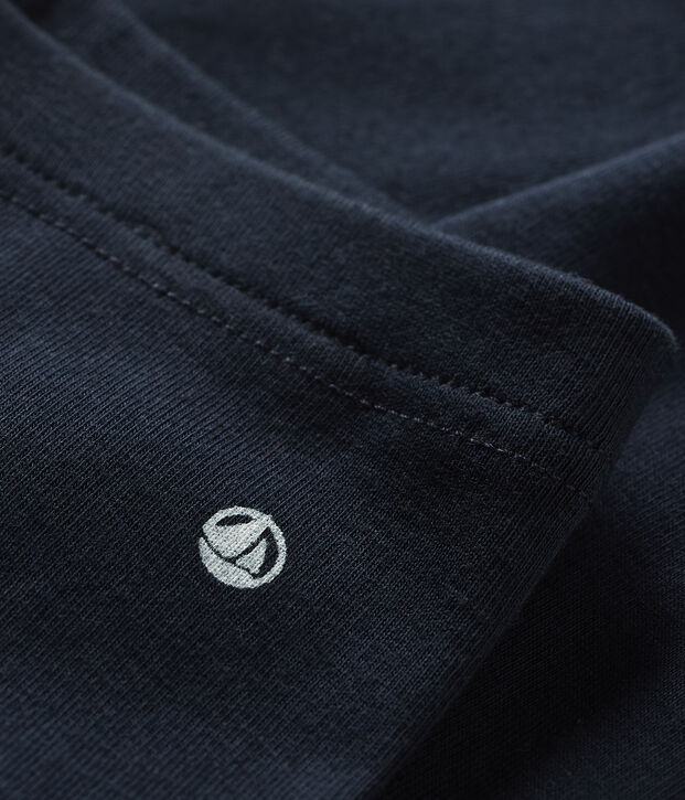 Legging b&eacute;b&eacute; fille en c&ocirc;te 1x1 unie bleu