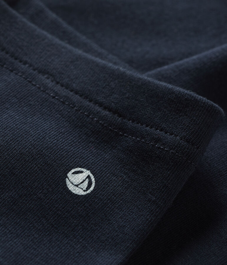 Legging b&eacute;b&eacute; fille en c&ocirc;te 1x1 unie bleu