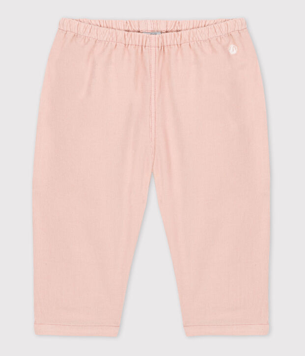 Pantalon b&eacute;b&eacute; en velours fin rose