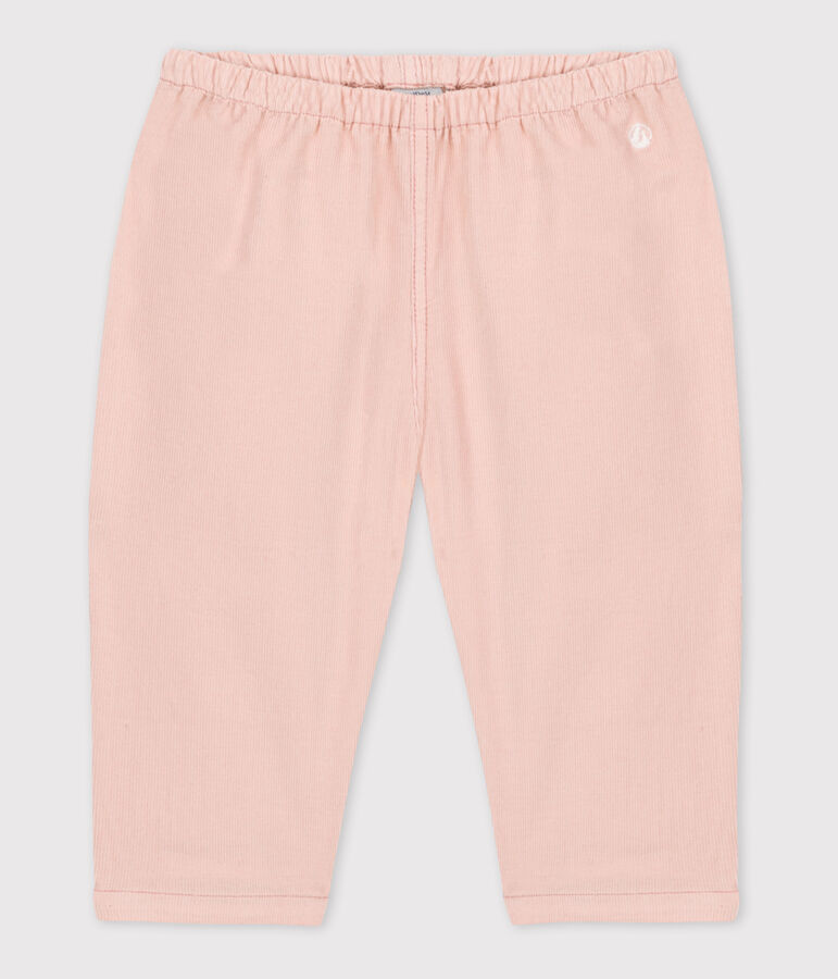 Pantalon b&eacute;b&eacute; en velours fin rose SALINE