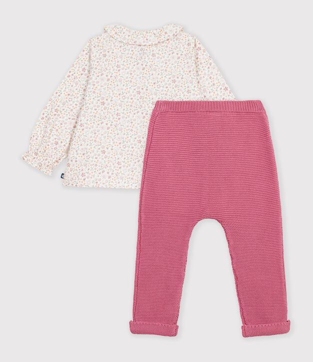Ensemble b&eacute;b&eacute; en coton imprim&eacute; &agrave; fleur multicouleur