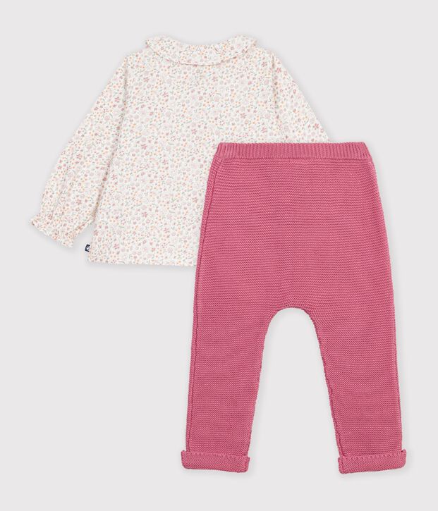 Ensemble b&eacute;b&eacute; en coton imprim&eacute; &agrave; fleur multicouleur