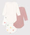 Lot de 3 bodies manches longues coeurs bébé en coton variante 1