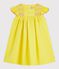 Robe enfant manches courtes en coton jaune