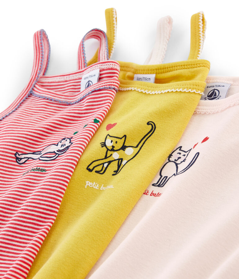 Trio de chemises &agrave; bretelles petite fille multicouleur