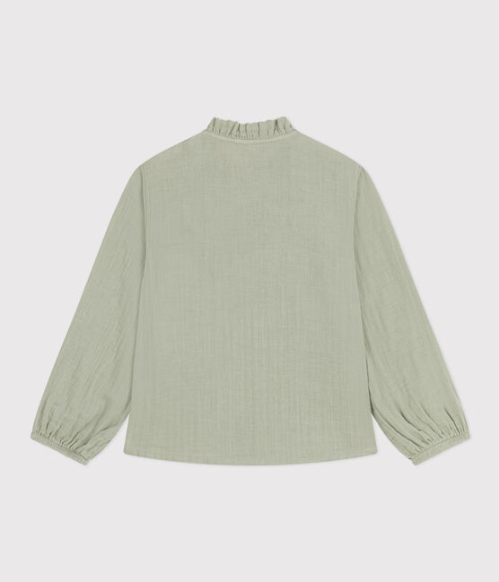 Blouse en gaze de coton enfant fille vert HERBIER