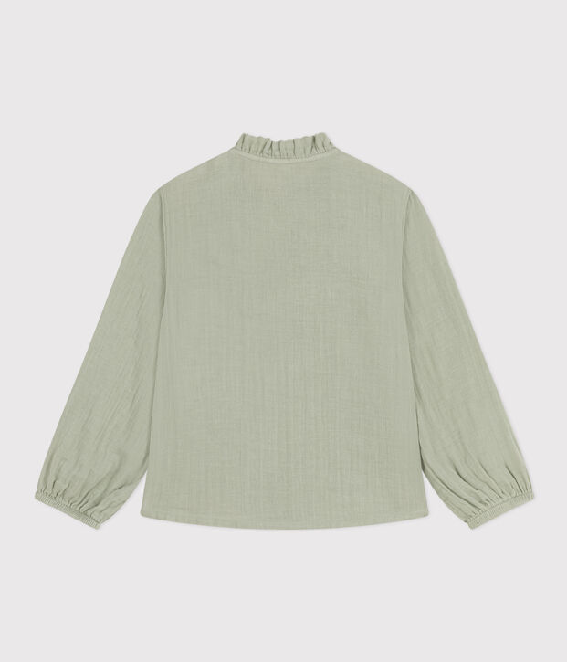 Blouse en gaze de coton enfant fille vert