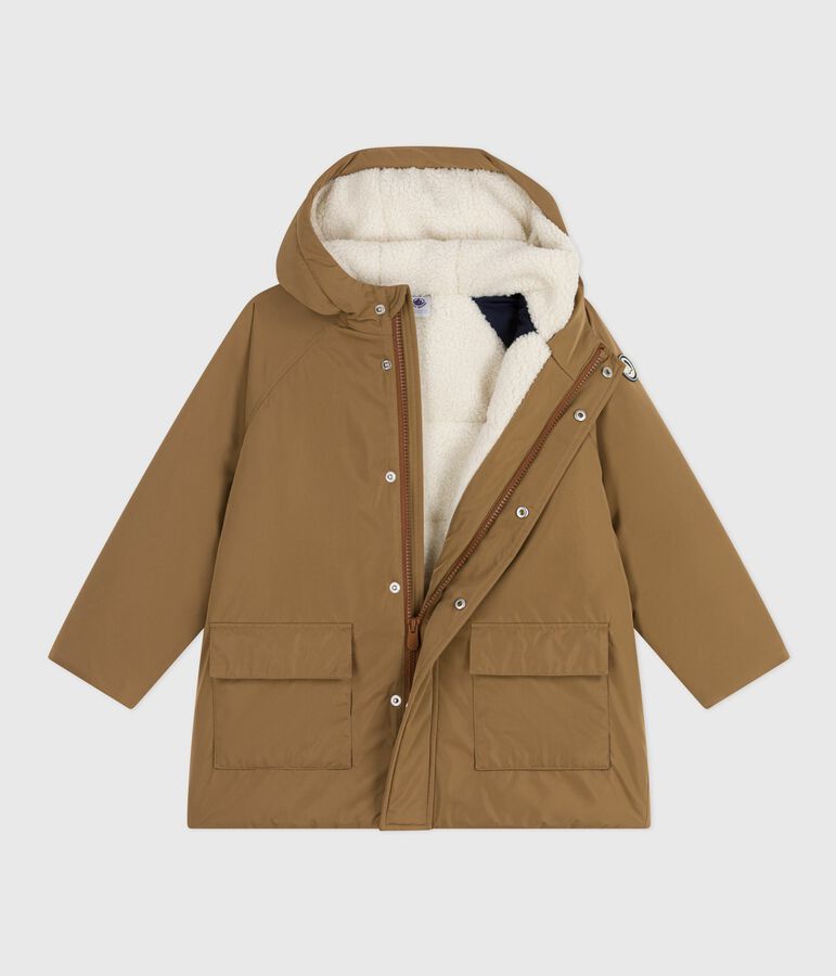 Parka enfant mi-longue unie marron ROCHE