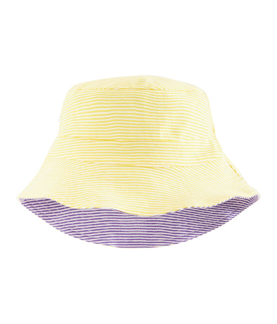 Bob réversible en côte femme blanc MARSHMALLOW/violet REAL/ SHINE