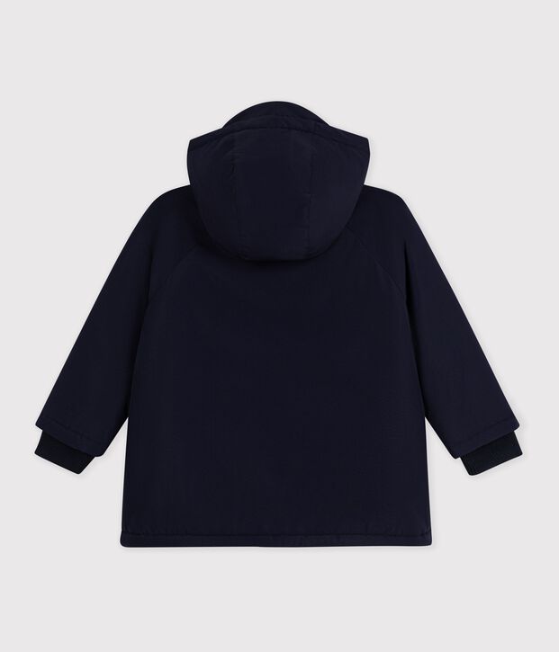 Parka enfant mi-longue unie bleu marine