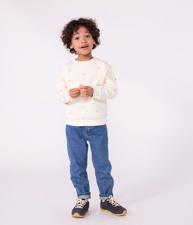 Sweatshirt enfant en coton imprim&eacute; rouge MILK/ POMPEI
