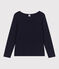 Tee-shirt Le Droit manches longues col danseuse en jersey flammé femme bleu SMOKING