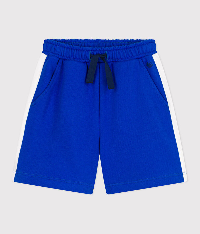Bermuda short enfant en coton uni bleu PERSE