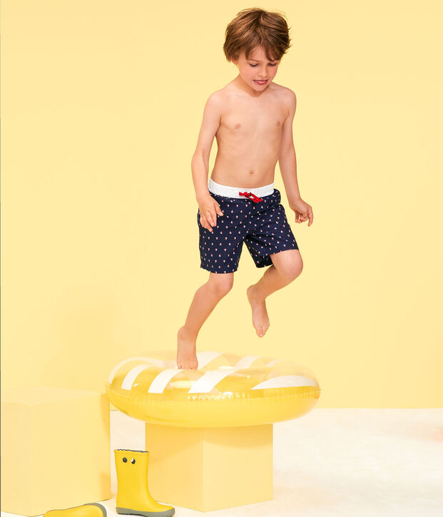 Short de plage impirm&eacute; enfant gar&ccedil;on bleu/multicouleur