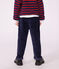 Pantalon droit enfant en velours bleu marine
