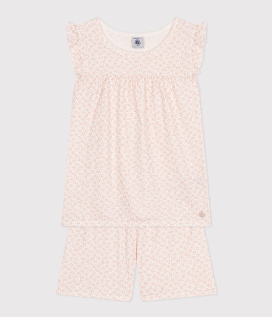 Pyjama short imprimé fleur en coton enfant MARSHMALLOW/ PANTY