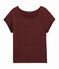 Tee shirt femme en lin brillant manches courtes rouge OGRE/jaune DORE