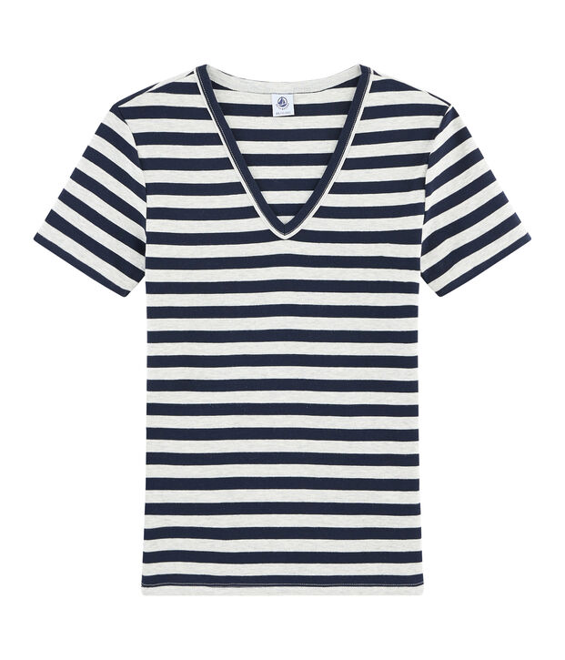 Tee shirt iconique femme bleu/gris