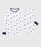 Pyjama étoiles garçon/fille en coton blanc MARSHMALLOW/bleu MEDIEVAL