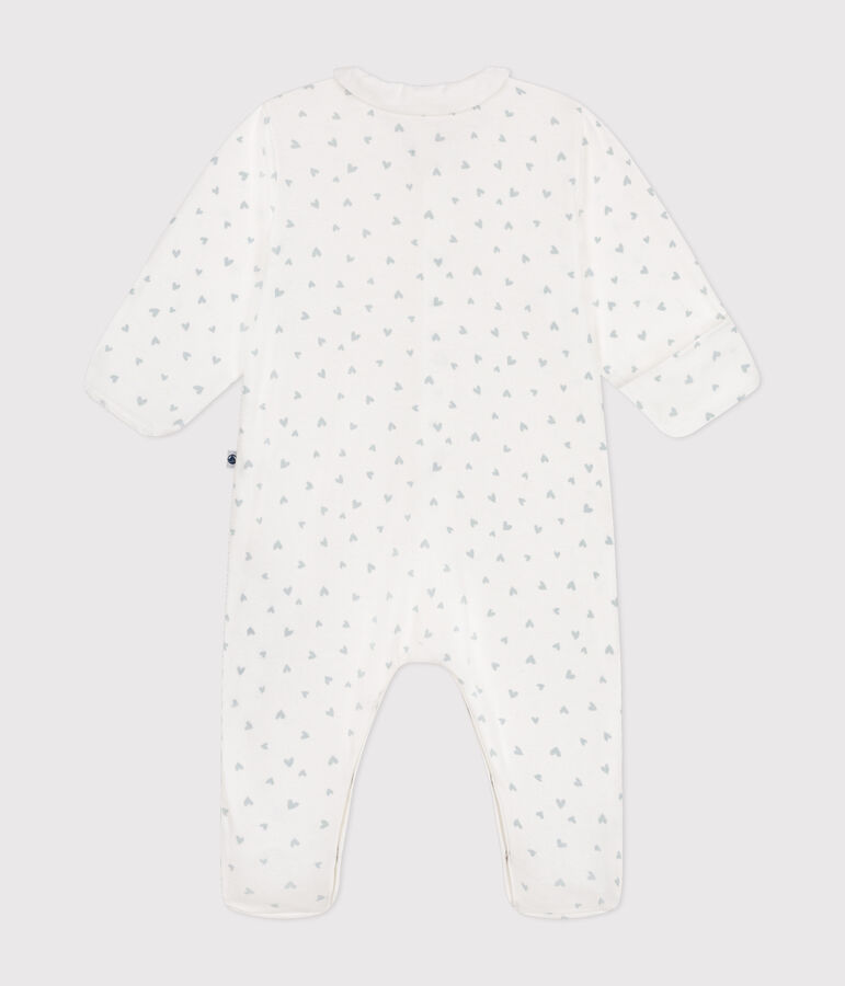 Pyjama imprim&eacute; en coton b&eacute;b&eacute; bleu MARSHMALLOW/blanc GOMME