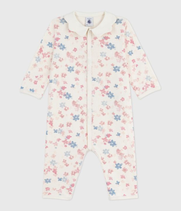 Pyjama b&eacute;b&eacute; en coton sans pieds imprim&eacute; &eacute;cru/multicouleur