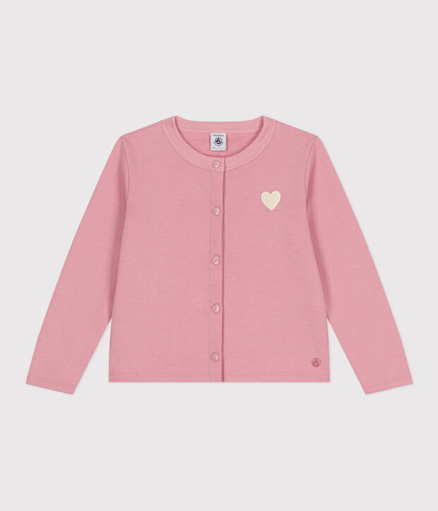 Cardigan enfant en molleton uni rose