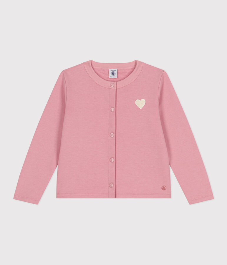 Cardigan enfant en molleton uni rose CHARME