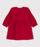 Robe bébé en velours côtelé manches longues unie rouge TERKUIT