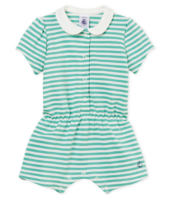 Combicourt Polo Bebe Fille Raye Aloevera Marshmallow Petit Bateau Combicourt Polo Bebe Fille Raye Aloevera Marshmallow Petit Bateau