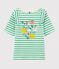 Tee-shirt manches courtes en jersey enfant fille vert ALOEVERA/blanc MARSHMALLOW
