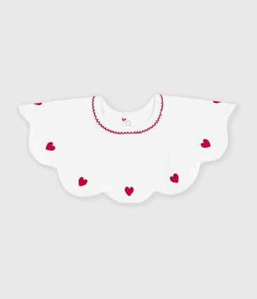 Bavoir bébé en coton avec cœurs brodés
