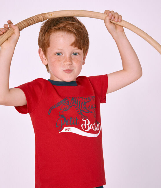 Tee-shirt enfant garçon à manches courtes rouge TERKUIT