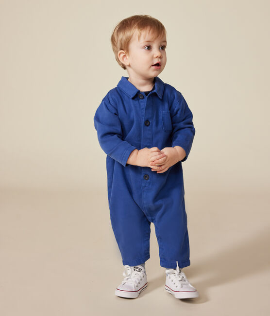Combinaison longue en coton lyocell bébé bleu INCOGNITO