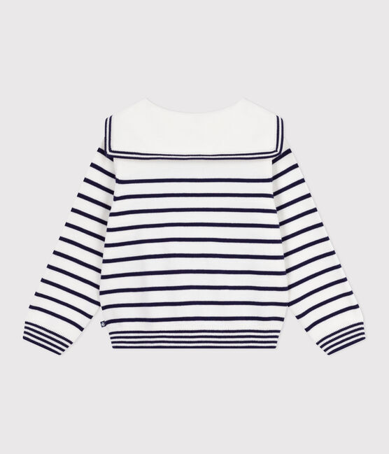 Pull marin enfant en coton à rayures bleu MARSHMALLOW/ SOIR