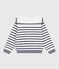 Pull marin enfant en coton à rayures bleu MARSHMALLOW/ SOIR