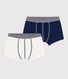 Lot de 2 boxers petit garçon en coton biologique et élasthanne