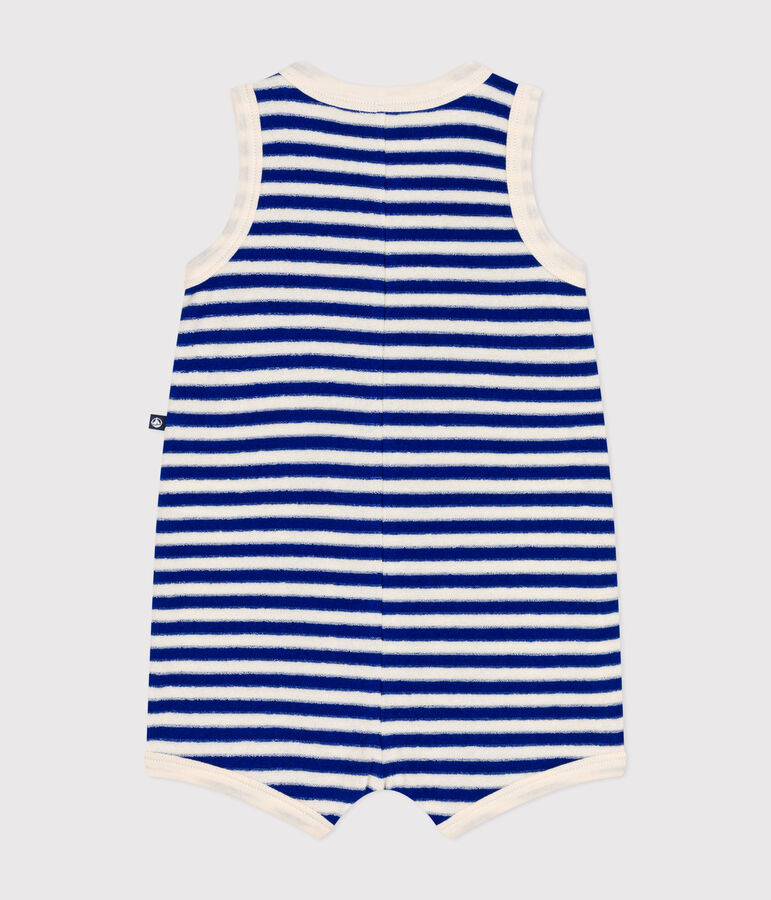 Combinaison courte en bouclette &eacute;ponge b&eacute;b&eacute; bleu SURF/ AVALANCHE