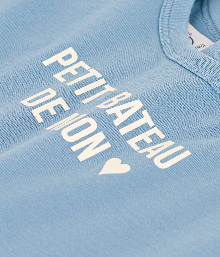 Tee-shirt manches longues en jersey b&eacute;b&eacute; bleu AZUL