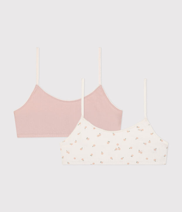 Lot de 2 brassi&egrave;res en coton et &eacute;lasthanne enfant multicouleur