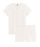 Pyjacourt à étoiles rose petite fille en côte blanc MARSHMALLOW/rose GRETEL