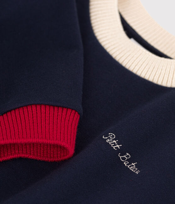 Sweatshirt imprimé en molleton enfant fille / garçon bleu SMOKING