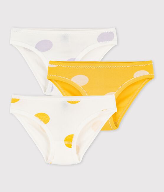 Lot de 3 culottes petite fille à pois en coton variante 1