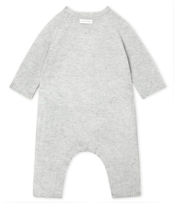 Combinaison longue en cachemire 'museau' gris POUSSIERE CHINE